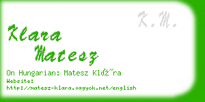 klara matesz business card